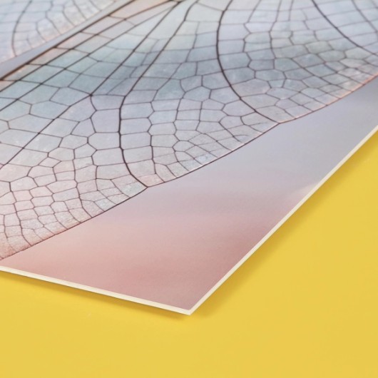 Side view of a Fine Art print on polystyrene
