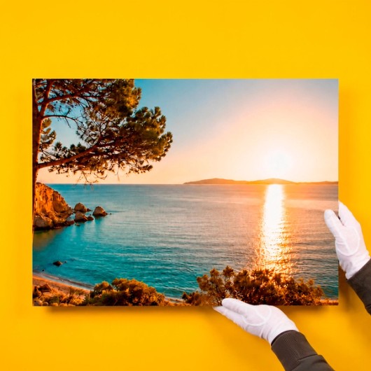 Foto auf Forex auf gelbem Hintergrund