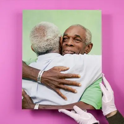 Photo Block op een roze ondergrond