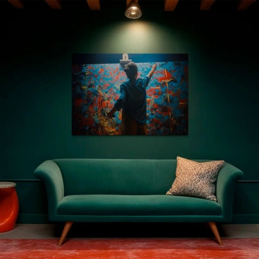 Wall Art with a Man Painting