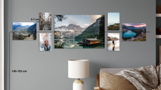 créer une composition photo sur le mur