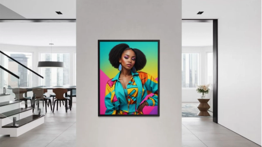 Photo d’une femme sur un grand mur blanc