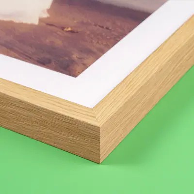 Corner of a framed print with passe-partout
