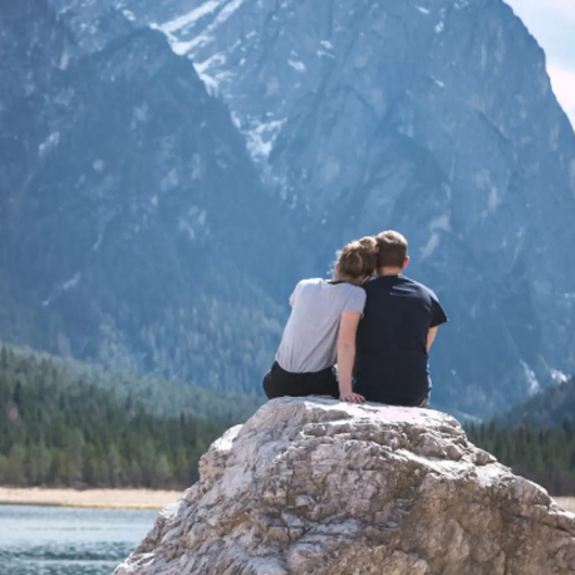 vakantiefoto op rots