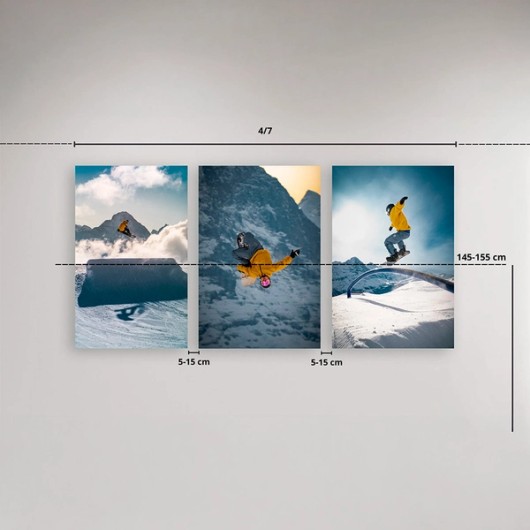 Dimensions pour accrocher une photo sur un mur vide