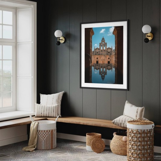 Foto in lijst met passe-partout hoek