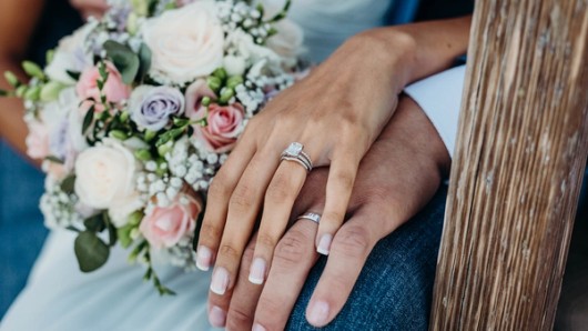 The wedding ceremony captured in an image