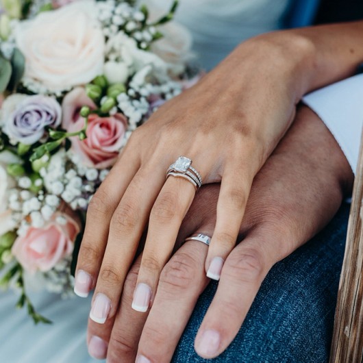 The wedding ceremony captured in an image