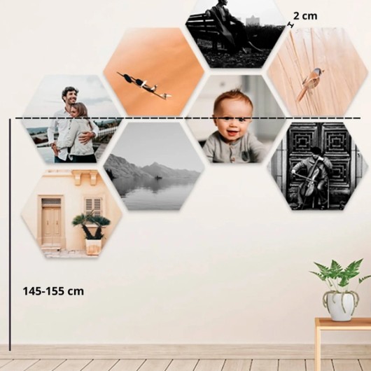 mur photo hexagonal