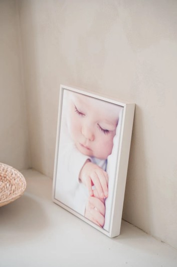 Baby foto canvas witte baklijst