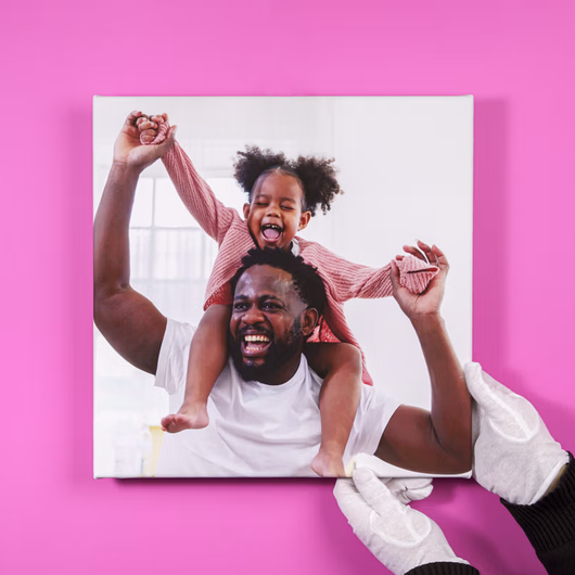 Foto op canvas vader en dochter