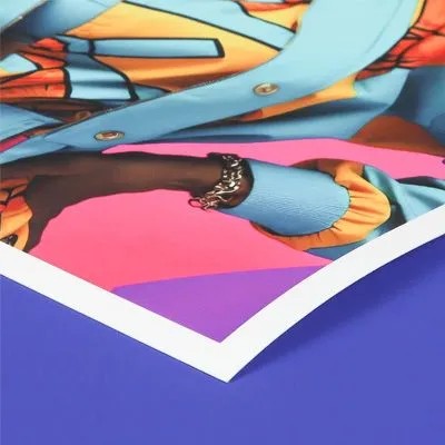 Close-up of a fine art print with deep blacks on matte inkjet paper