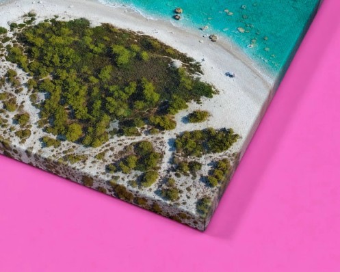 Eckansicht eines Fotos auf Leinwand