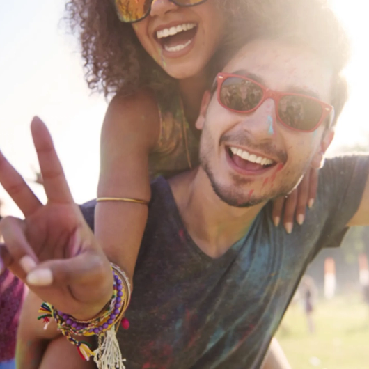 spontane foto op festival