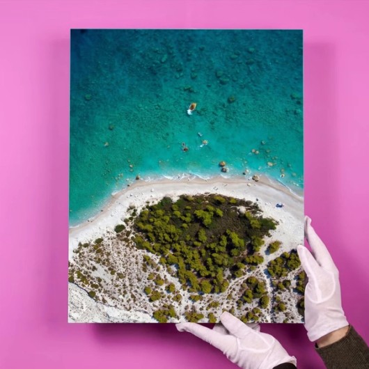 Photo Block auf rosa Untergrund