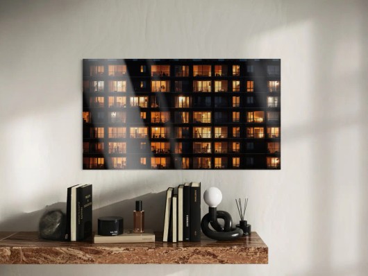 HD Metal print in de woonkamer