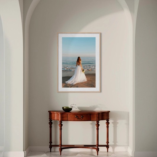 Wedding photo framed with a mount