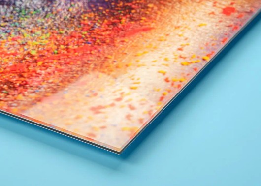Corner of our print behind acrylic glass