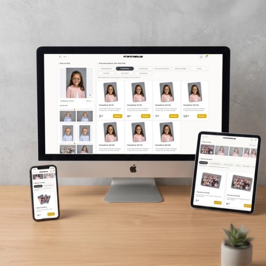 Screenshots van het verkoopplatform Profotosales