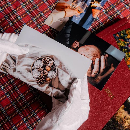 Photo prints in a Christmas atmosphere