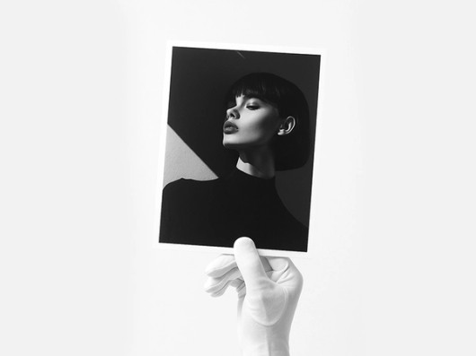 zwartwit foto afdruk hand