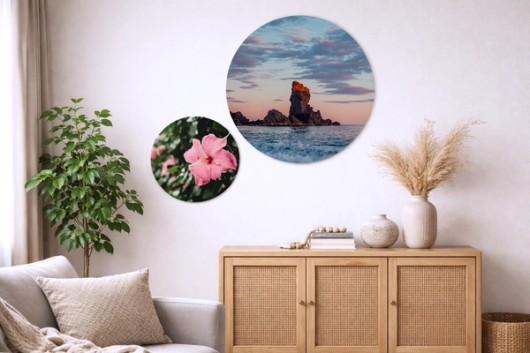 Rundes Wandbild im Interieur