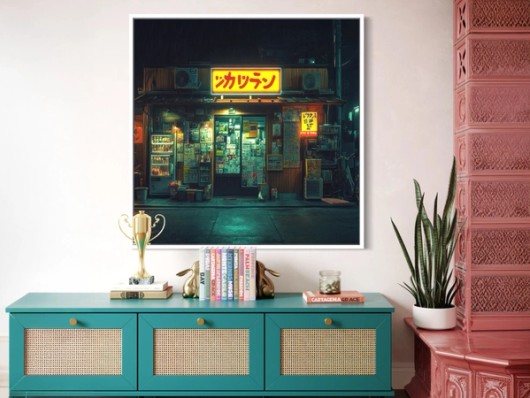 Foto hinter Plexiglas mit weißem Schattenfugenrahmen